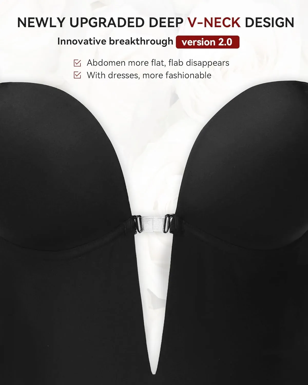 SHAPSHE Backless Shapewear for Women Strapless Deep V Bodysuit Low Back Body Shaper