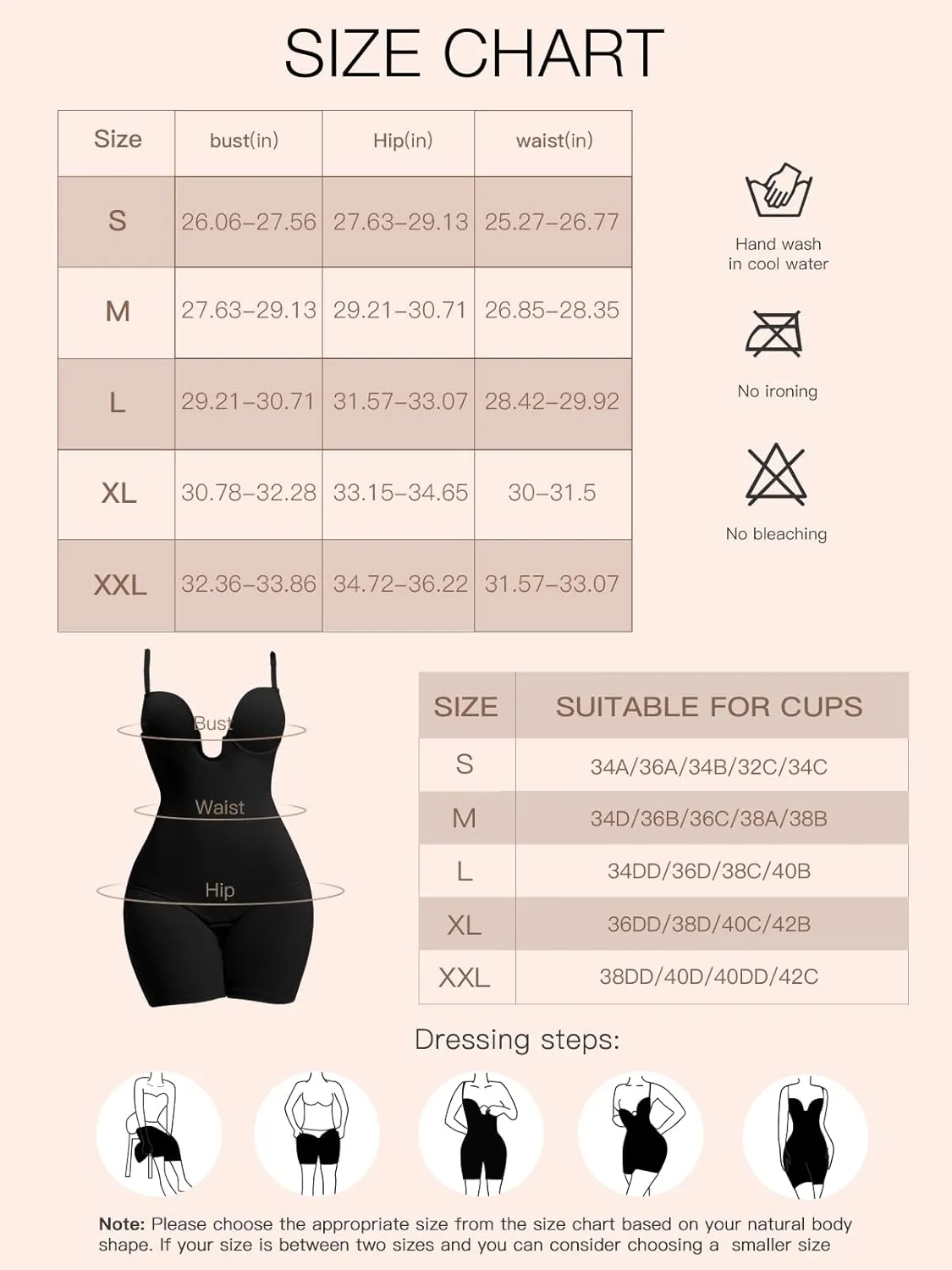 Slimers Backless Shapewear Tummy Control: Low Back Plunge Shapewear Bodysuit - Slimming Built-In Bra Full Body shaper Woman
