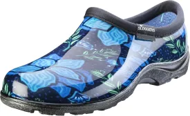 Sloggers Original Waterproof Rain and Garden Shoe for Women Outdoor Slip-On Garden Clog - Made in The USA with Premium Comfort Insole and Arch Support - Blue Spring Surprise Print, Size 7