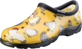 Sloggers Original Waterproof Rain and Garden Shoe for Women Outdoor Slip-On Garden Clog - Made in The USA with Premium Comfort Insole and Arch Support - Chickens Daffodil Yellow, Size 9