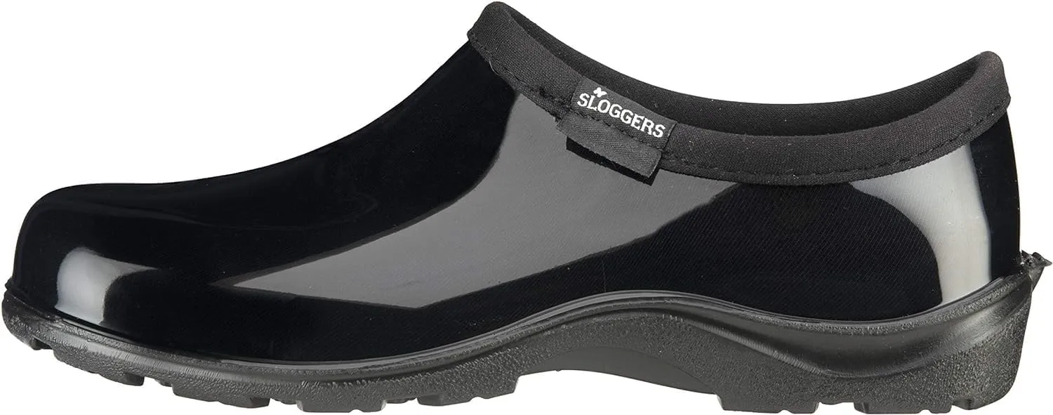 Sloggers Original Waterproof Rain and Garden Shoe for Women Outdoor Slip-On Garden Clog - Made in The USA with Premium Comfort Insole and Arch Support - Classic Black, Size 7