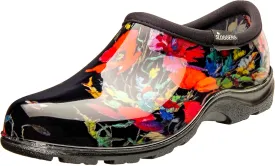 Sloggers Original Waterproof Rain and Garden Shoe for Women Outdoor Slip-On Garden Clog - Made in The USA with Premium Comfort Insole and Arch Support - in Fields Black, Size 9