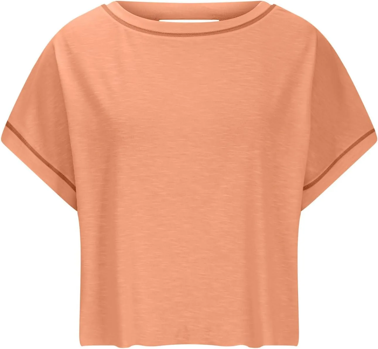Summer Tops for Womens Open Back Workout Tops Backless Short Sleeve Athletic Shirt Running Crop Top Gym Yoga Tee