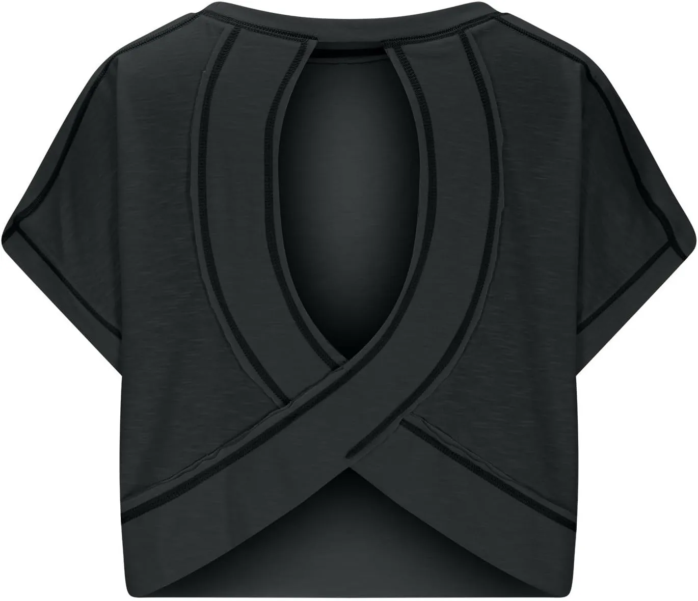 Summer Tops for Womens Open Back Workout Tops Backless Short Sleeve Athletic Shirt Running Crop Top Gym Yoga Tee