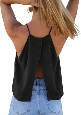 Tankaneo Womens Summer Halter Crop Tank Tops Y2k Going Out Sleeveless Tee Shirts Open Back Beach Camisole