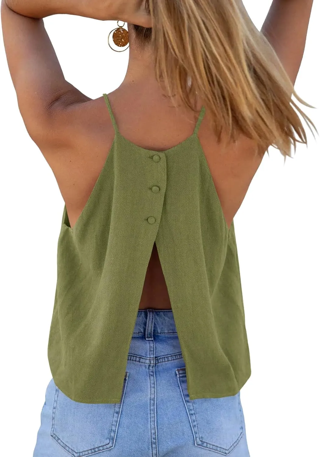 Tankaneo Womens Summer Halter Crop Tank Tops Y2k Going Out Sleeveless Tee Shirts Open Back Beach Camisole