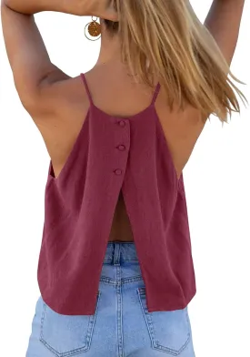 Tankaneo Womens Summer Halter Crop Tank Tops Y2k Going Out Sleeveless Tee Shirts Open Back Beach Camisole