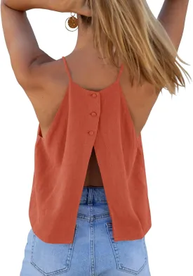 Tankaneo Womens Summer Halter Crop Tank Tops Y2k Going Out Sleeveless Tee Shirts Open Back Beach Camisole