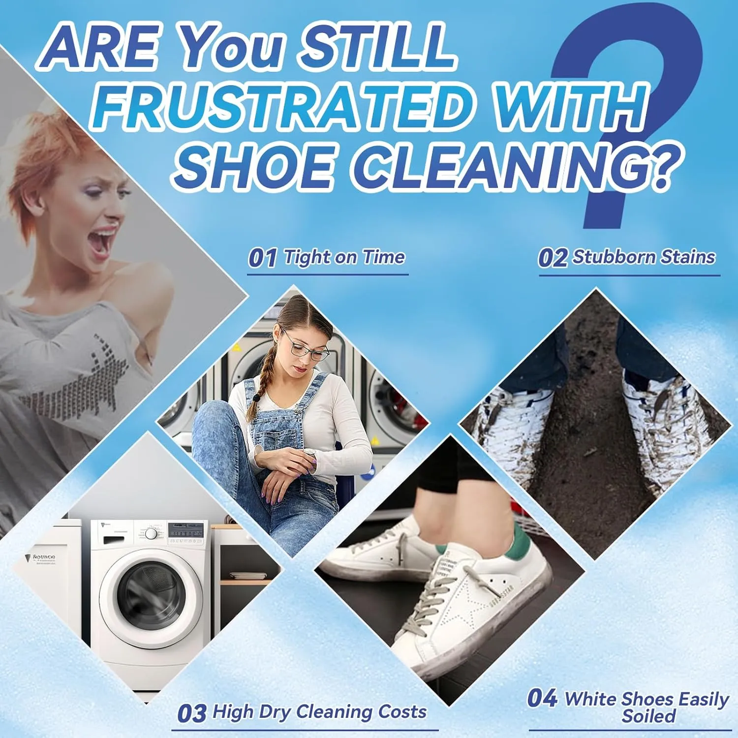 White Shoe Cleaner, 6.76 Oz Shoe Cleaning Kit with Brush and Towel, Sneaker Cleaner Works on Leather, Knit, Canvas, PU