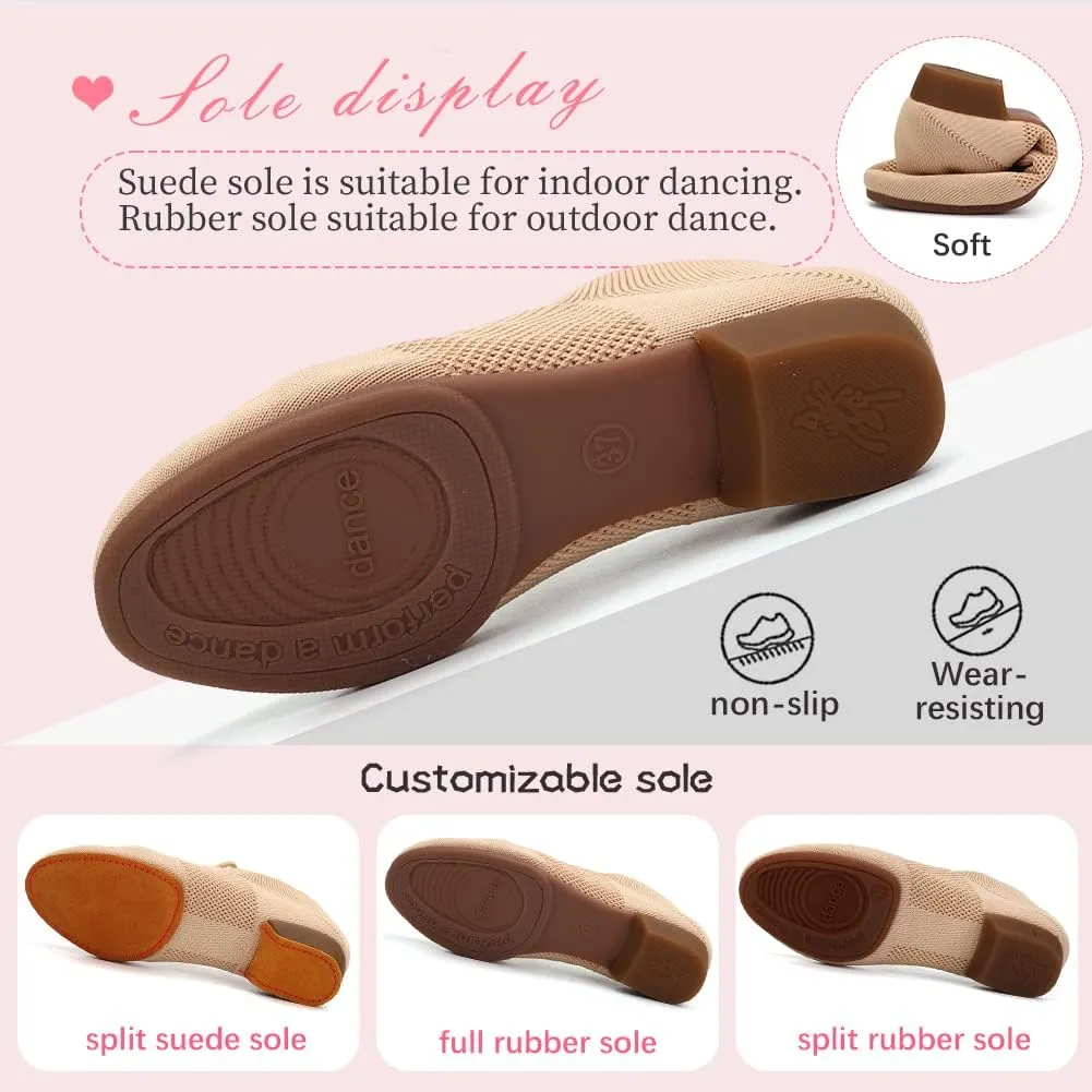 YKXLM Women Standard Practice Social Dance Sneaker Beginner Dance Practice Shoes for Women Low Heel Ballroom