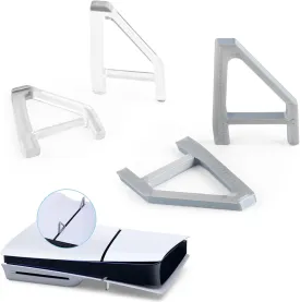 YWLRONG 4Pcs for PS5 Slim Stand Console Bracket Holder Flat Base Horizontal Stand Compatible with Sony PlayStation 5 Slim Disc Edition Accessories(Transparent Grey)